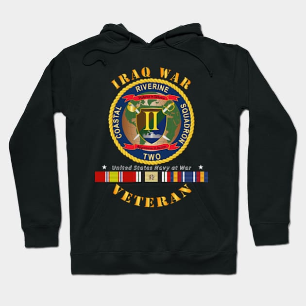 Iraq War Vet - Coastal Riverine Squadron II - w IRAQ SVC Hoodie by twix123844